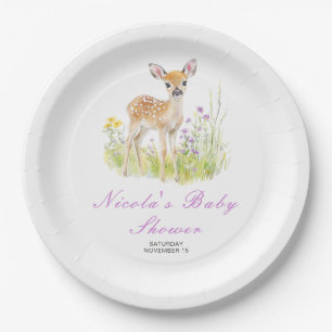 Spring Deer Baby Shower Paper Plates