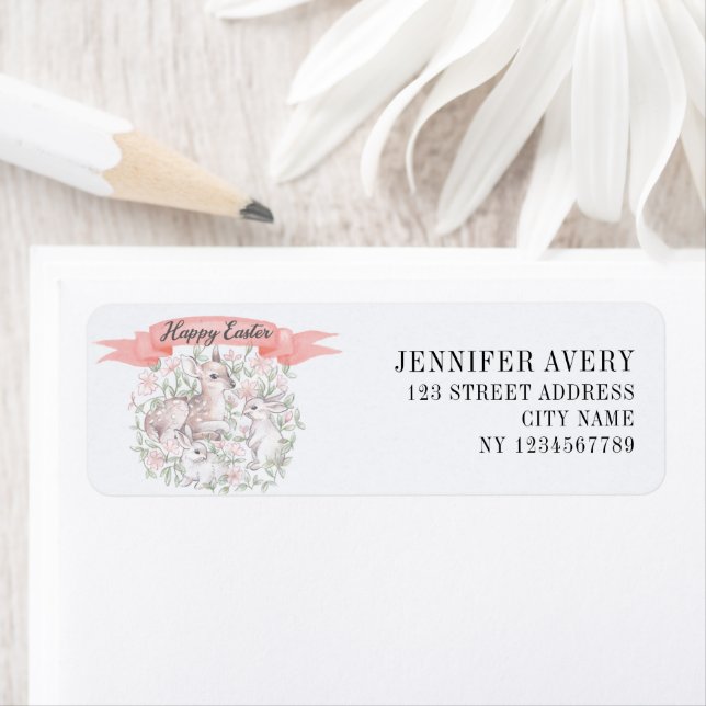 Spring Deer Bunny Easter Label (Insitu)