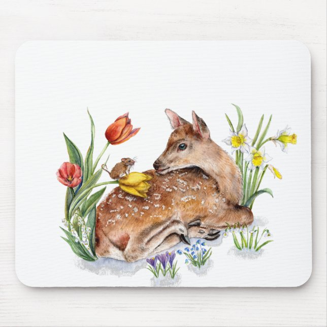 Spring Deer Mouse Pad (Front)