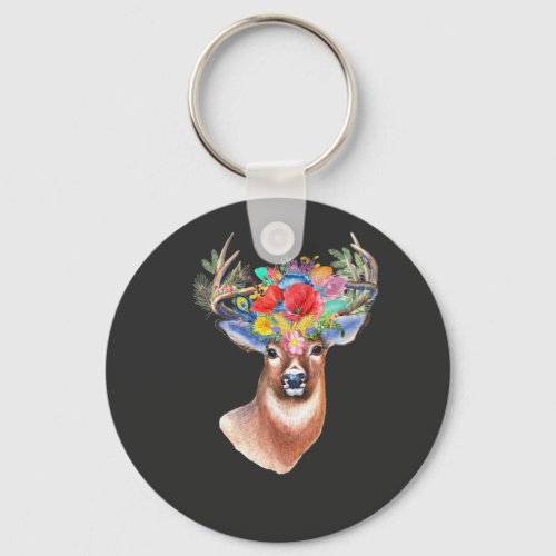Spring Deer  Staganimal art Keychain