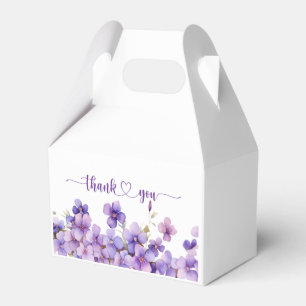 Spring Delicate Violet Flowers Baby Shower Favor Boxes