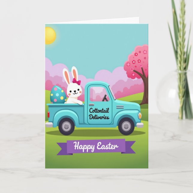 Spring Delivery Truck Scene Card (Front)