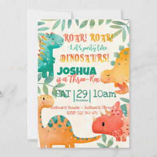 Spring Dinosaur Invitation
