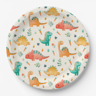 Spring Dinosaur Paper Plates