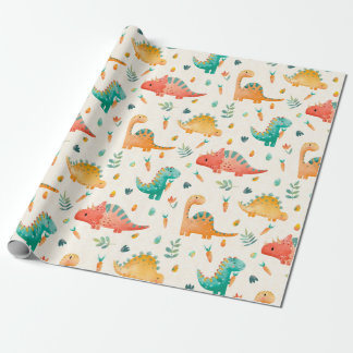 Spring Dinosaur Wrapping Paper