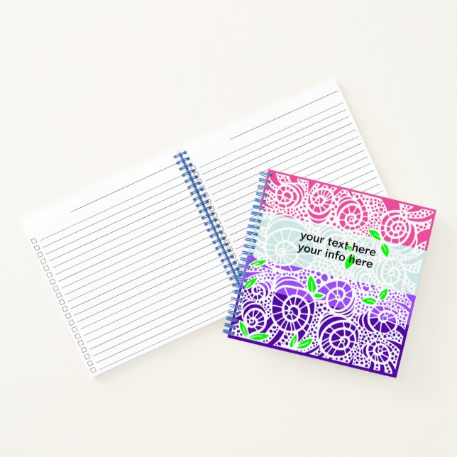 Spring Doodle leaves and swirly snail shells Notebook (Inside)