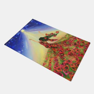Spring Doormat Flowers Girl