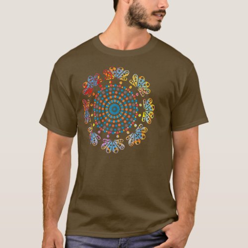 Spring Dots Mandala Pattern Modern Mandala Colourf T_Shirt