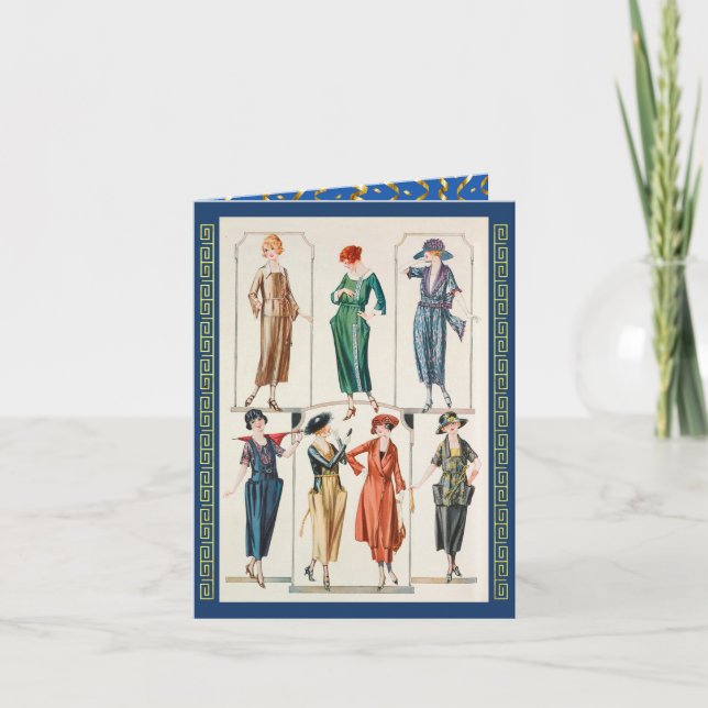 Spring Dresses. (1920)   Letterpress Thank You Card (Front)