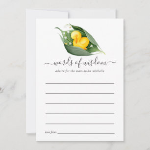 Spring Duckling Lilly of the Valley Baby Shower Advice Card