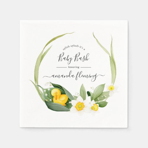 Spring Duckling Splish Splash Baby Shower Napkins