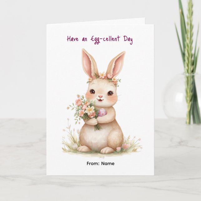 Spring Easter Bunny Design Card (Front)
