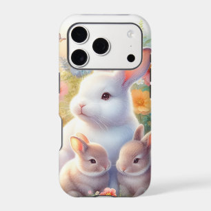 Spring Easter Bunny Family Floral Garden iPhone 17 Pro Case