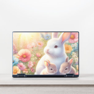 Spring Easter Bunny Family Floral Garden HP Laptop Skin