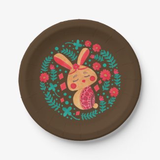 Spring Easter Bunny Paper Plate