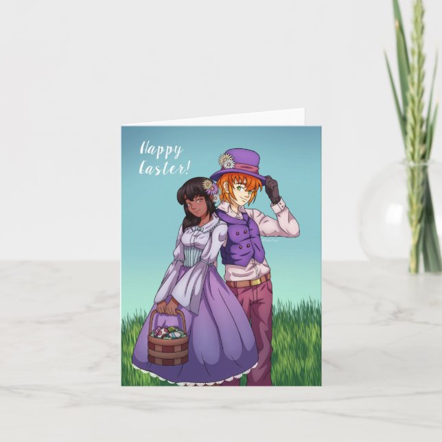 Spring Easter Couple Card (Front)