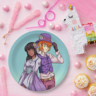 Spring Easter Couple Paper Plates