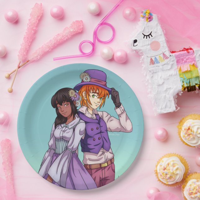 Spring Easter Couple Paper Plates (Party)