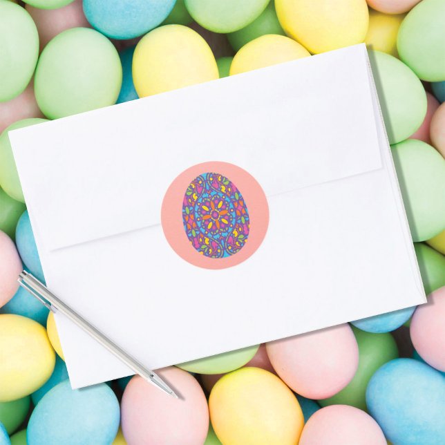 Spring Easter Decorated Egg Classic Round Sticker (Creator Uploaded)