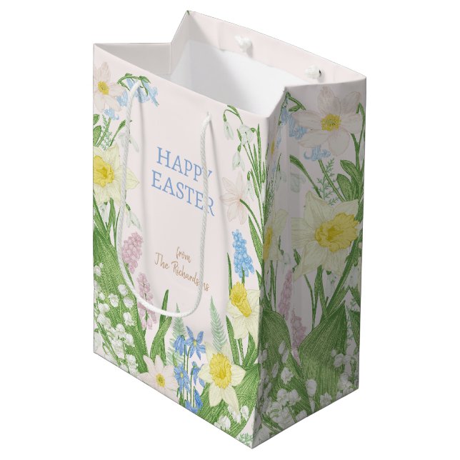 Spring Easter Egg Hunt Medium Gift Bag (Front Angled)