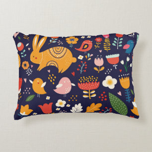 Spring Easter: flowers, bunnies collection Accent Pillow