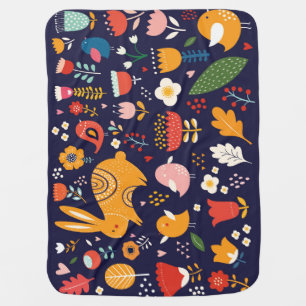 Spring Easter: flowers, bunnies collection Baby Blanket