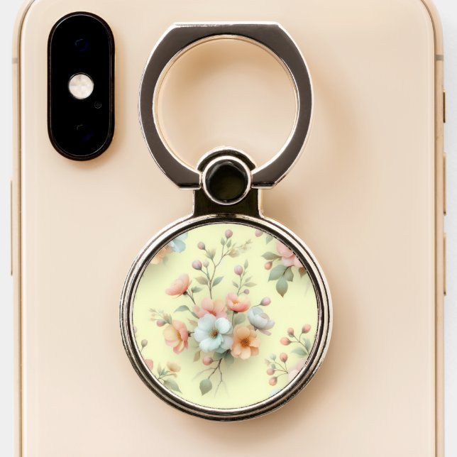 Spring Easter Flowers Phone Ring Stand (Close Up)
