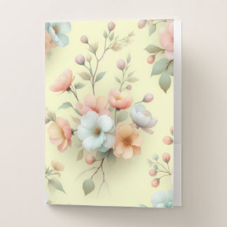Spring Easter Flowers Pocket Folder