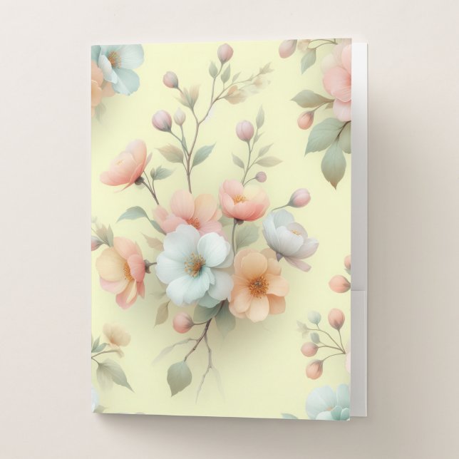 Spring Easter Flowers Pocket Folder (Front)