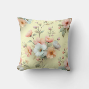 Spring Easter Flowers Throw Pillow