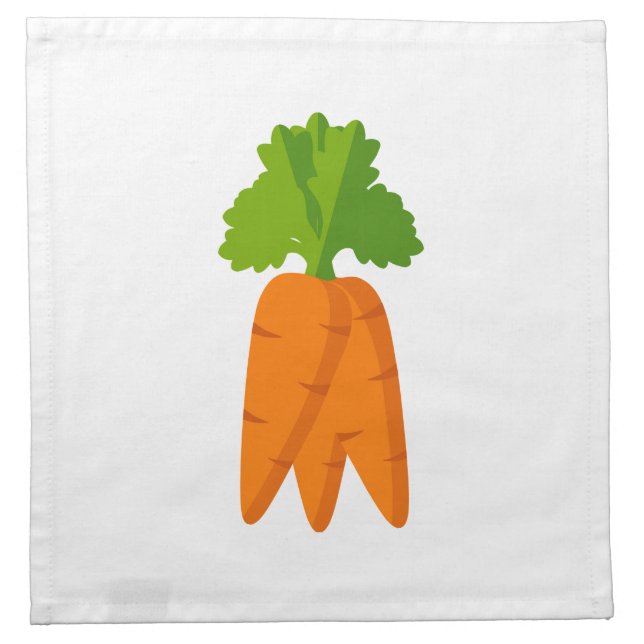 Spring / Easter Holiday Carrots on White  Cloth Napkin (Front)