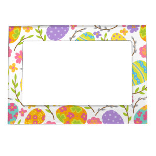 Spring & Easter Holiday Seamless Pattern Gift Magnetic Frame
