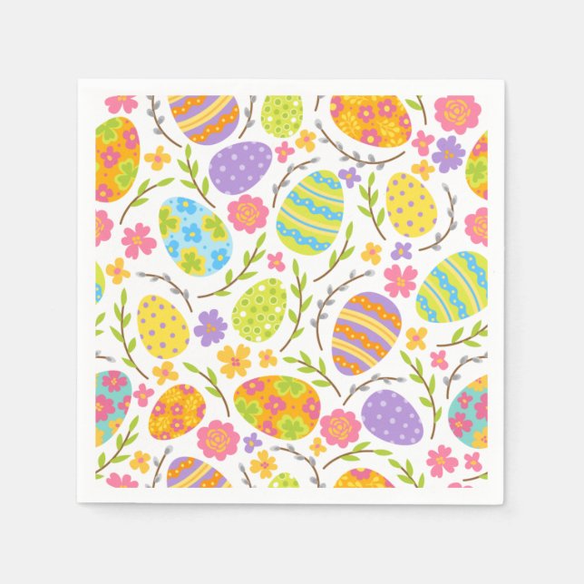 Spring & Easter Holiday Seamless Pattern Gift Napkins (Front)