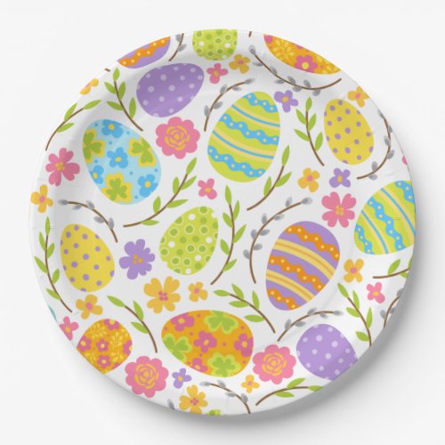 Spring  Easter Holiday Seamless Pattern Gift Paper Plates