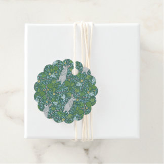 Spring Easter Mothers Day White Rabbit Pussywillow Favor Tags