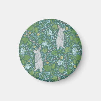 Spring Easter Mothers Day White Rabbit Pussywillow Magnet