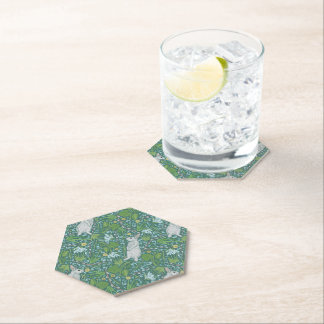 Spring Easter Mothers Day White Rabbit Pussywillow Paper Coaster