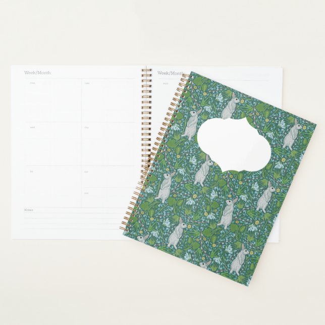 Spring Easter Mothers Day White Rabbit Pussywillow Planner (Display)