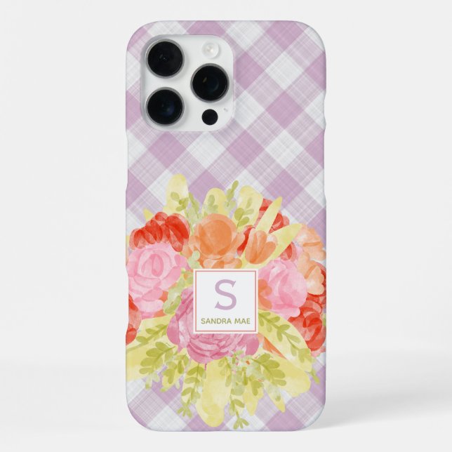 Spring Easter Pastel Pink Gingham Check Pattern Iphone Case (Back)