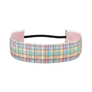 Spring/Easter pastel plaid/tartan Athletic Headband
