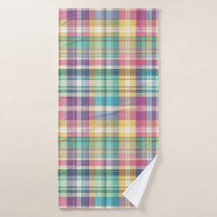 Spring/Easter pastel plaid/tartan  Bath Towel