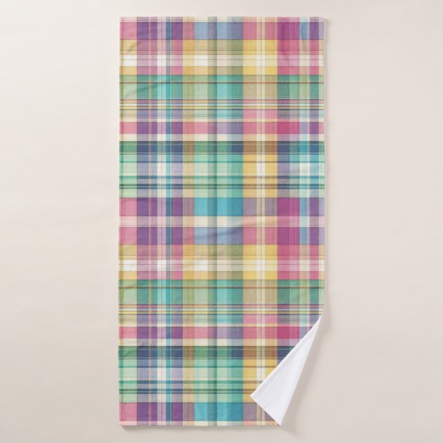 Spring/Easter pastel plaid/tartan  Bath Towel (Bath Towel)