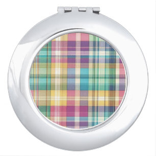 Spring/Easter pastel plaid/tartan  Compact Mirror