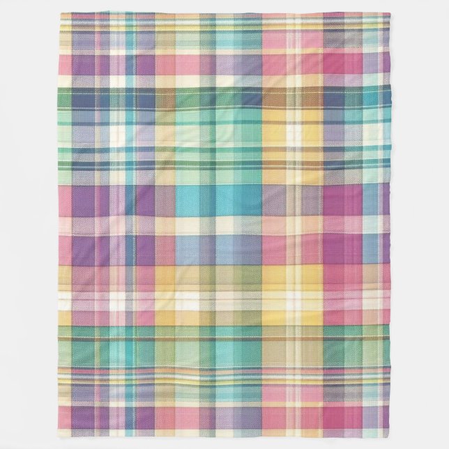 Spring/Easter pastel plaid/tartan  Fleece Blanket (Front)