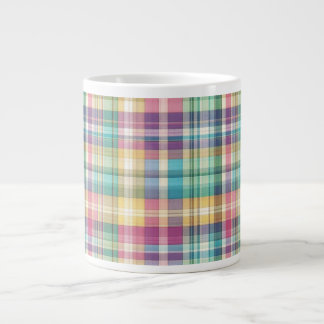 Spring/Easter pastel plaid/tartan Giant Coffee Mug