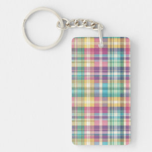 Spring/Easter pastel plaid/tartan Keychain