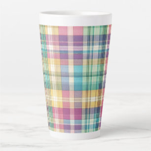 Spring/Easter pastel plaid/tartan Latte Mug