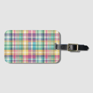 Spring/Easter pastel plaid/tartan Luggage Tag