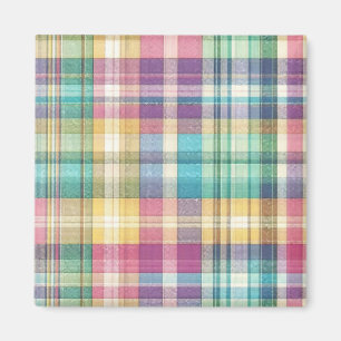 Spring/Easter pastel plaid/tartan  Magnet