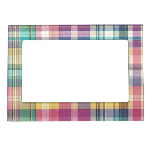 Spring/Easter pastel plaid/tartan  Magnetic Frame